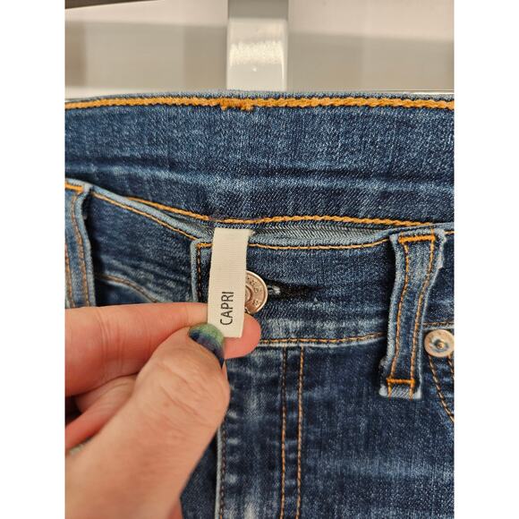 Rag & Bone Womens Sz 31 Capri Length Skinny Blue Jeans Medium Wash - Picture 4 of 6
